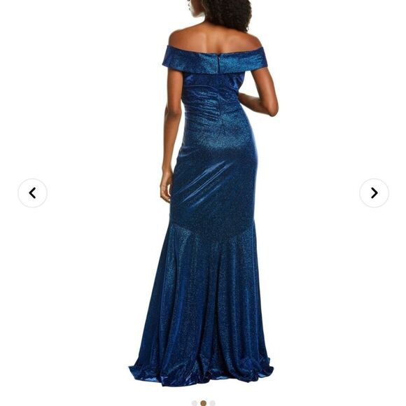 RENE RUIZ Off-The-Shoulder Mermaid Glitter Gown - Picture 11 of 11